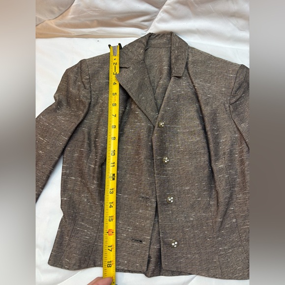 Vintage Sacony Brown Skirt and blazer Suit set Size 11- 1920s - Picture 5 of 13